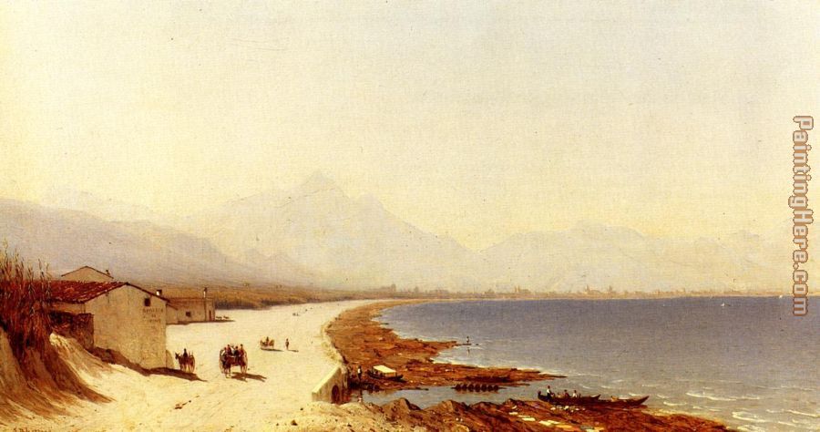 The Road by the Sea, near Palermo, Sicily painting - Sanford Robinson Gifford The Road by the Sea, near Palermo, Sicily art painting
